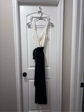 Strapless Two-Tone Black & White Evening Dress